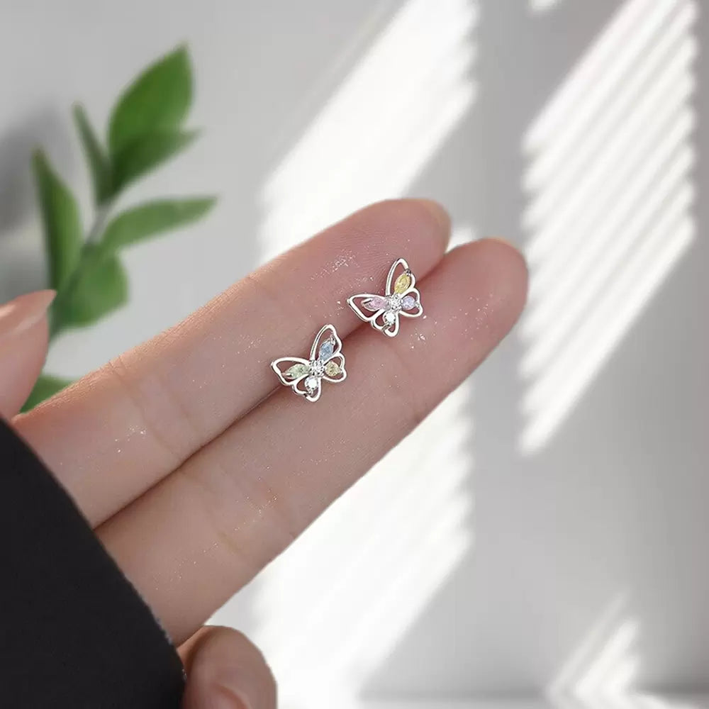 Colorful Crystal Butterfly Earrings