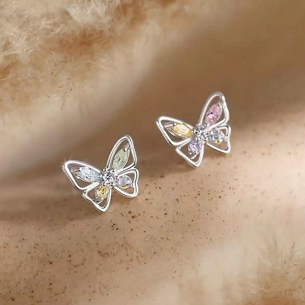 Colorful Crystal Butterfly Earrings