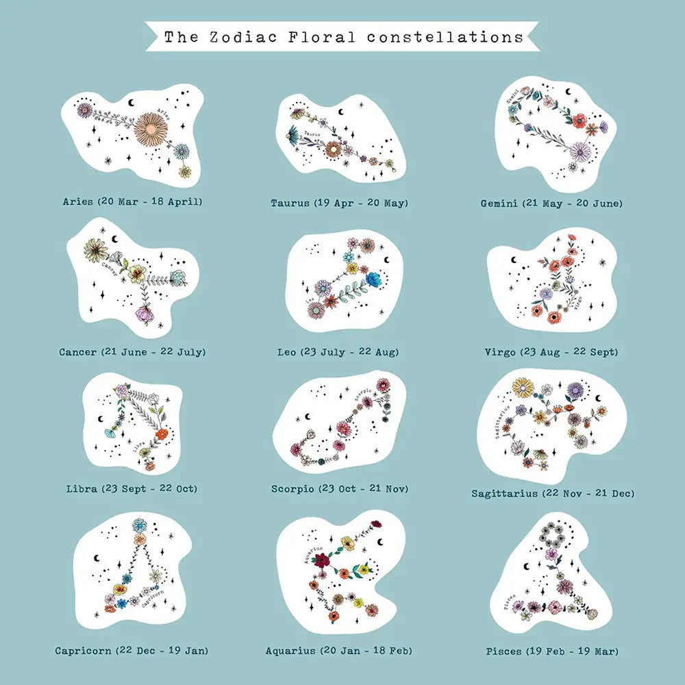 Custom Floral Zodiac Constellation Jewelry Box