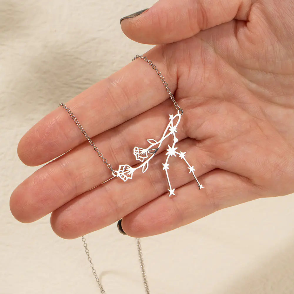 Floral Zodiac Constellation Necklace