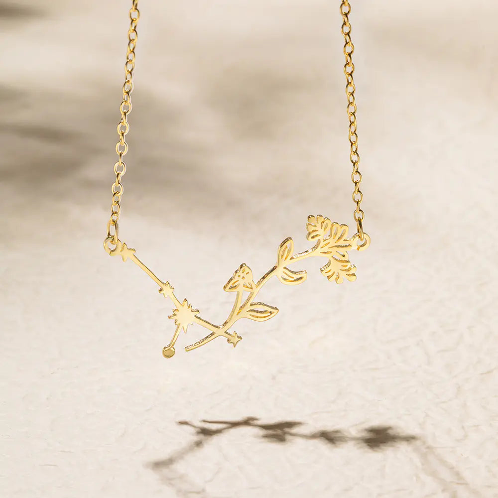Floral Zodiac Constellation Necklace