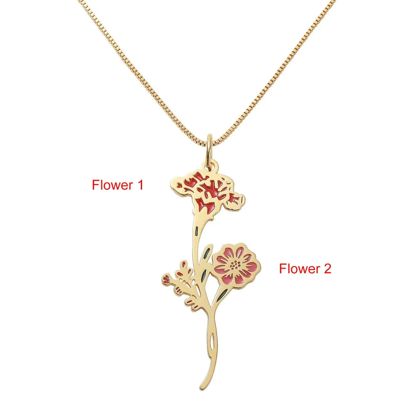Birth Flower Bouquet Necklace