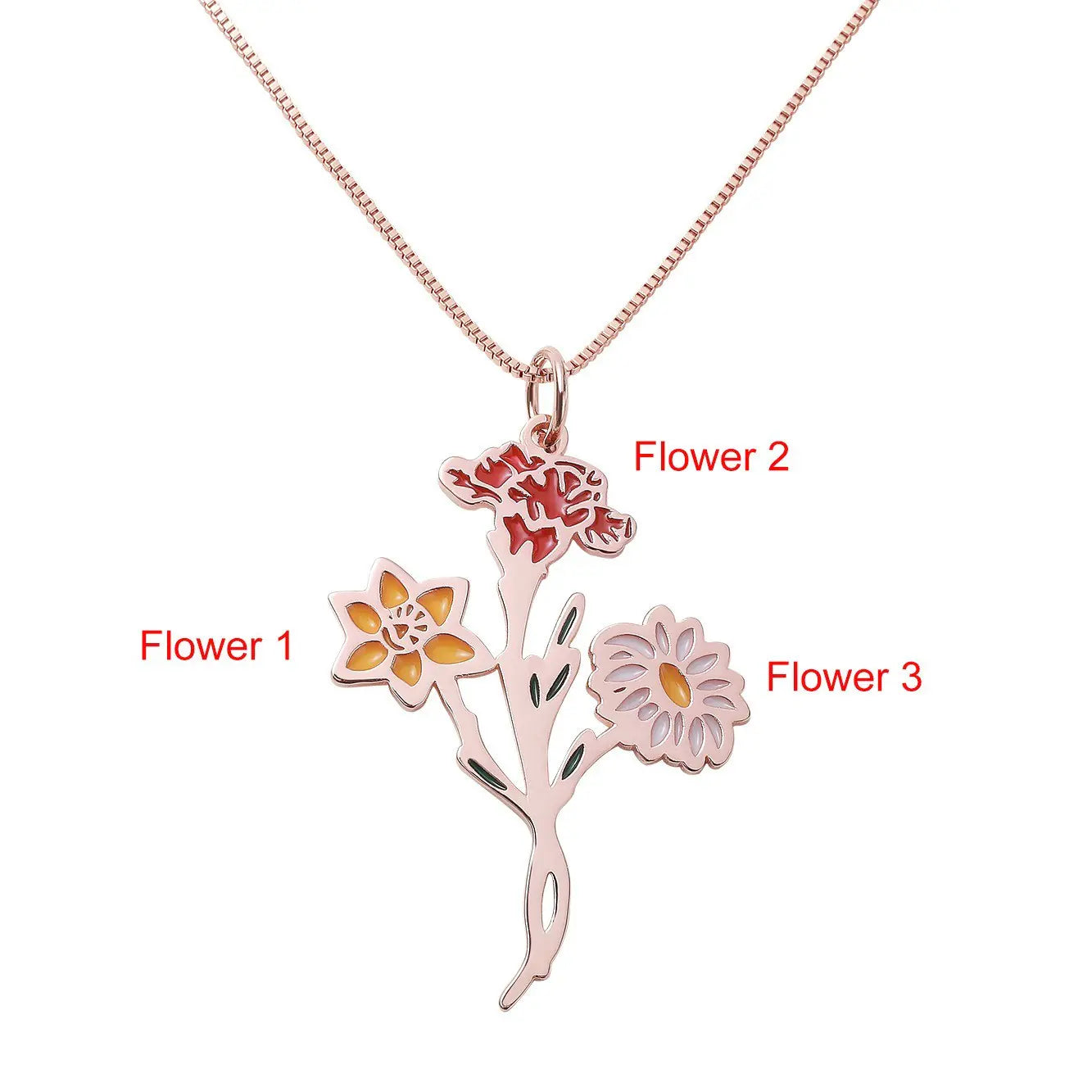 Birth Flower Bouquet Necklace