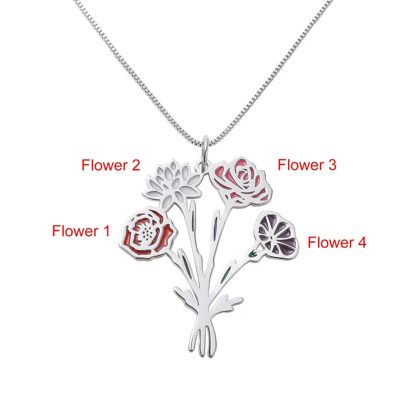 Birth Flower Bouquet Necklace