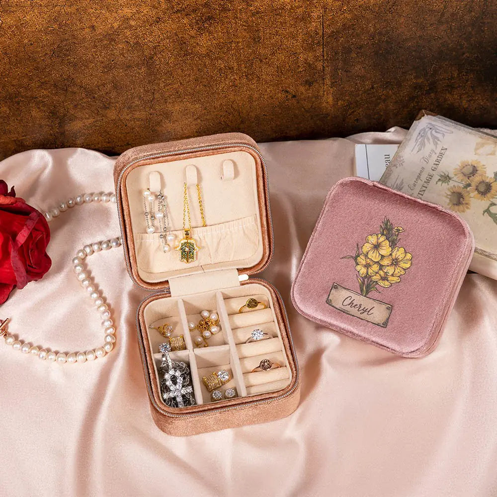 Custom Birth Flower Jewelry Box