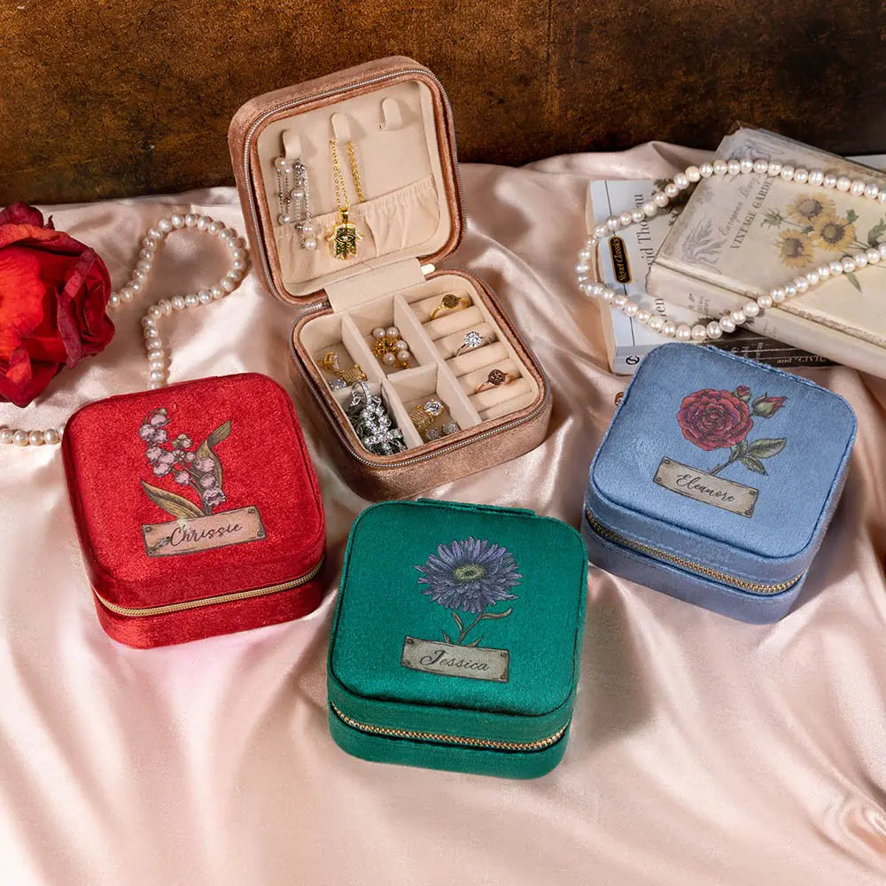 Custom Birth Flower Jewelry Box