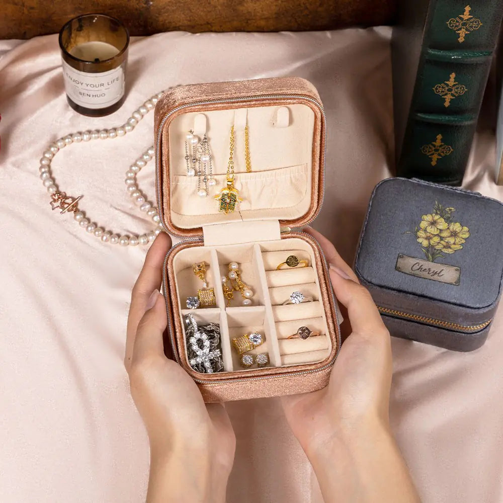 Custom Birth Flower Jewelry Box