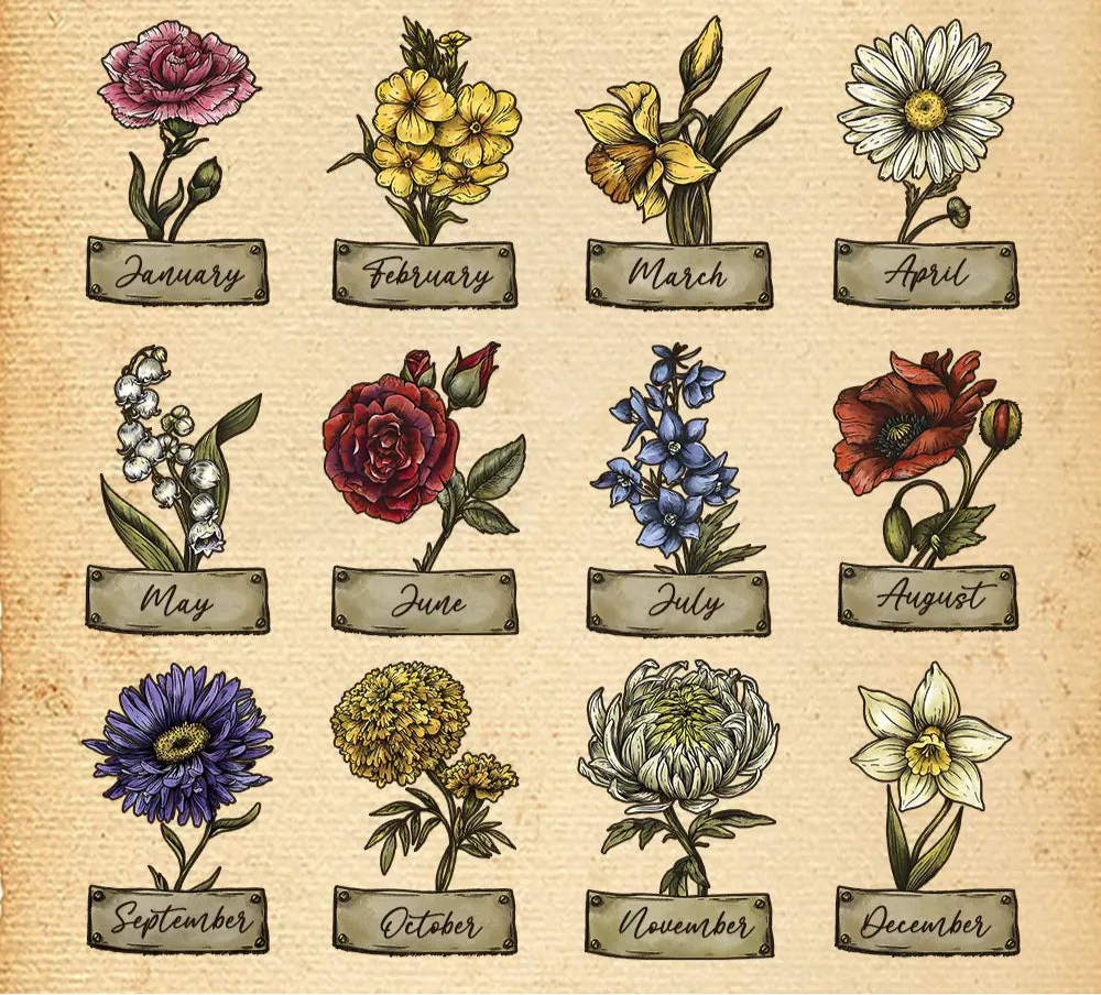 Custom Birth Flower Jewelry Box