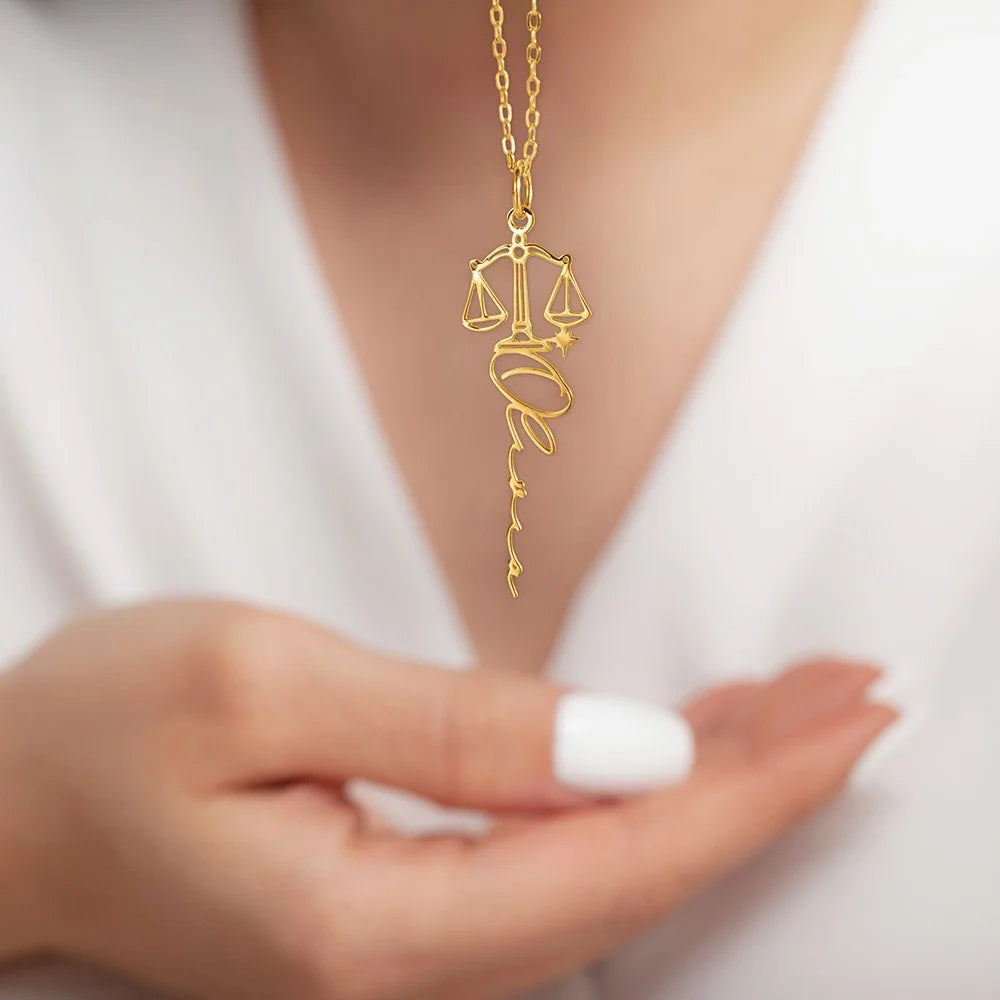 Zodiac Sign Name Necklace