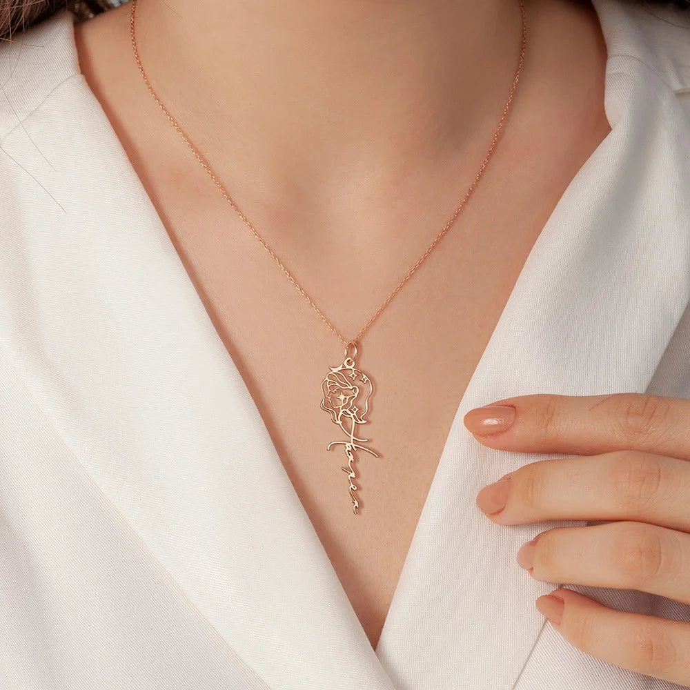 Zodiac Sign Name Necklace
