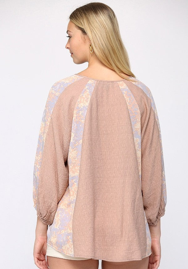 Tassel Tie Raglan Sleeve Top