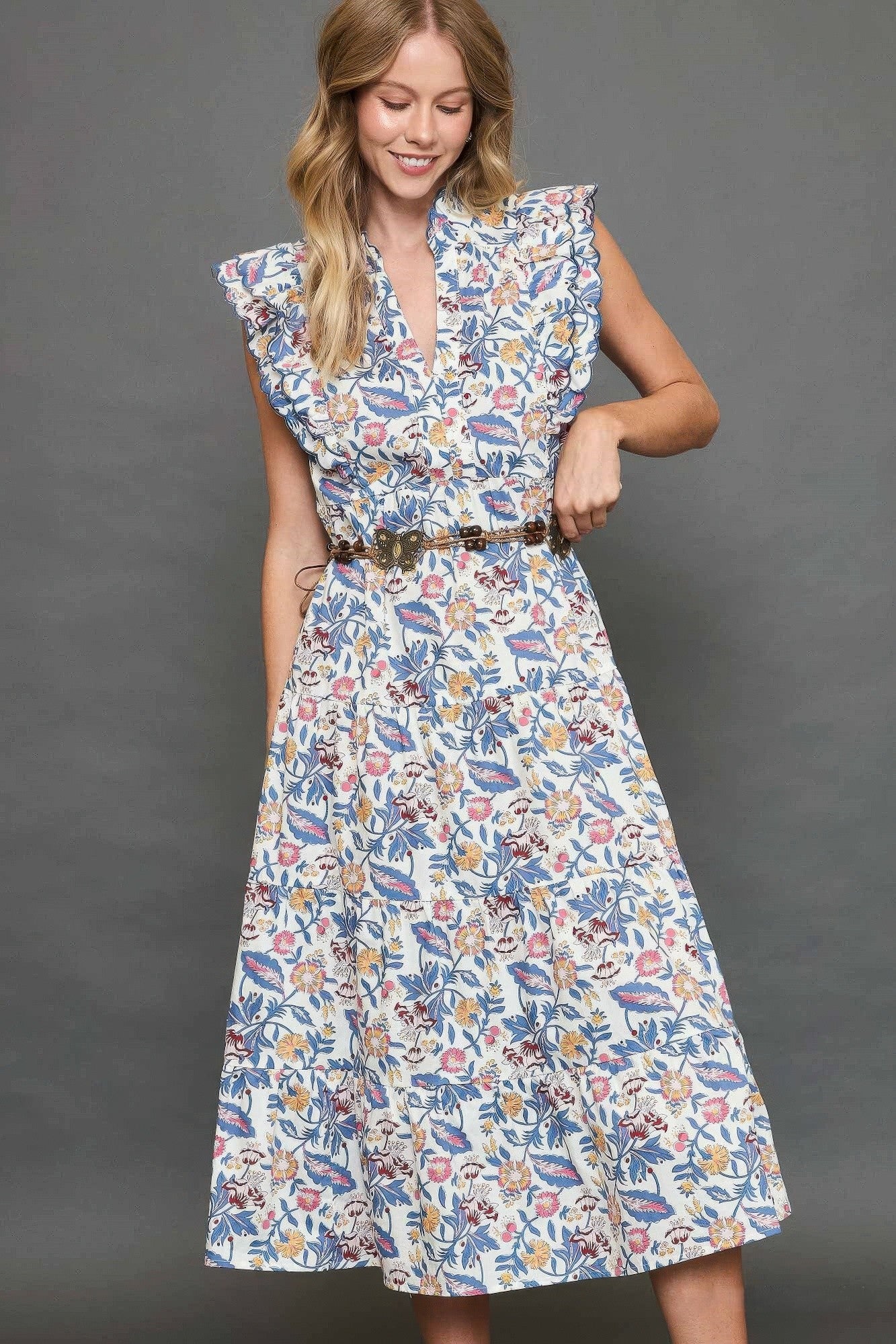 Floral Garden Tiered Maxi Dress